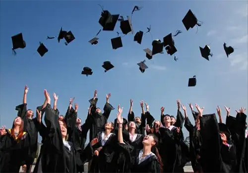 Photo Of College Students Throwing their caps in the air